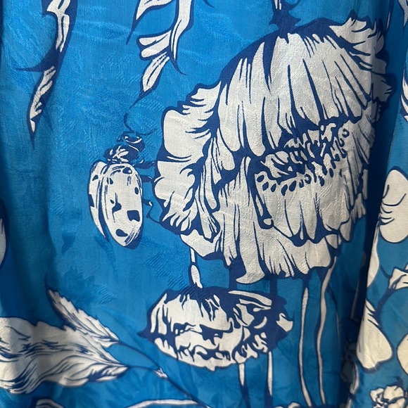 Alice + Olivia Rhi Tiered Hem Tank Dress in Ladybug Garden Blue and White Size L - Picture 5 of 13